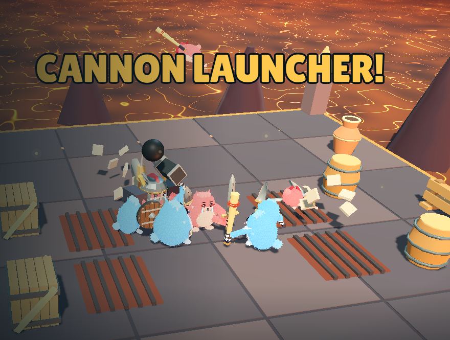 A cannon shell launches a fighter in the Ember foundry